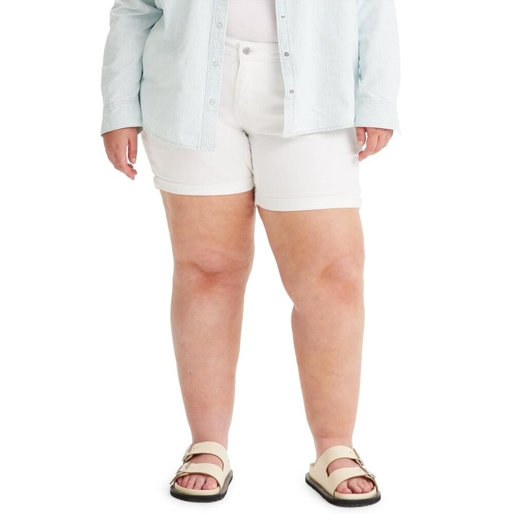 Women's Levi's Mid Length Shorts, Soft Clean White (chalk) Plus Size 18W  NWT
